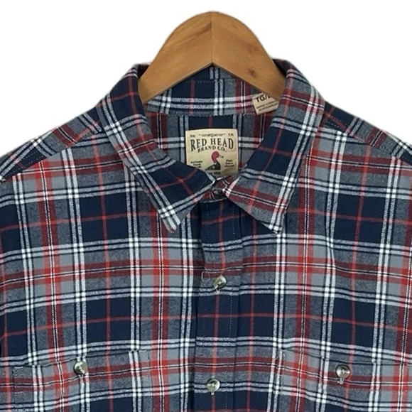 BF1402 Mens Redhead Brand Co Plaid Flannel Outdoor Button Down Shirt XL - Picture 3 of 5